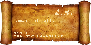 Lampert Ariella névjegykártya